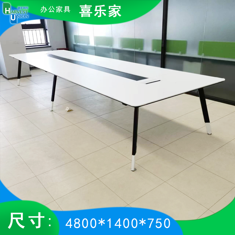 现代简约长条形会议桌长桌洽谈桌办公桌工作台白色职员会议桌子